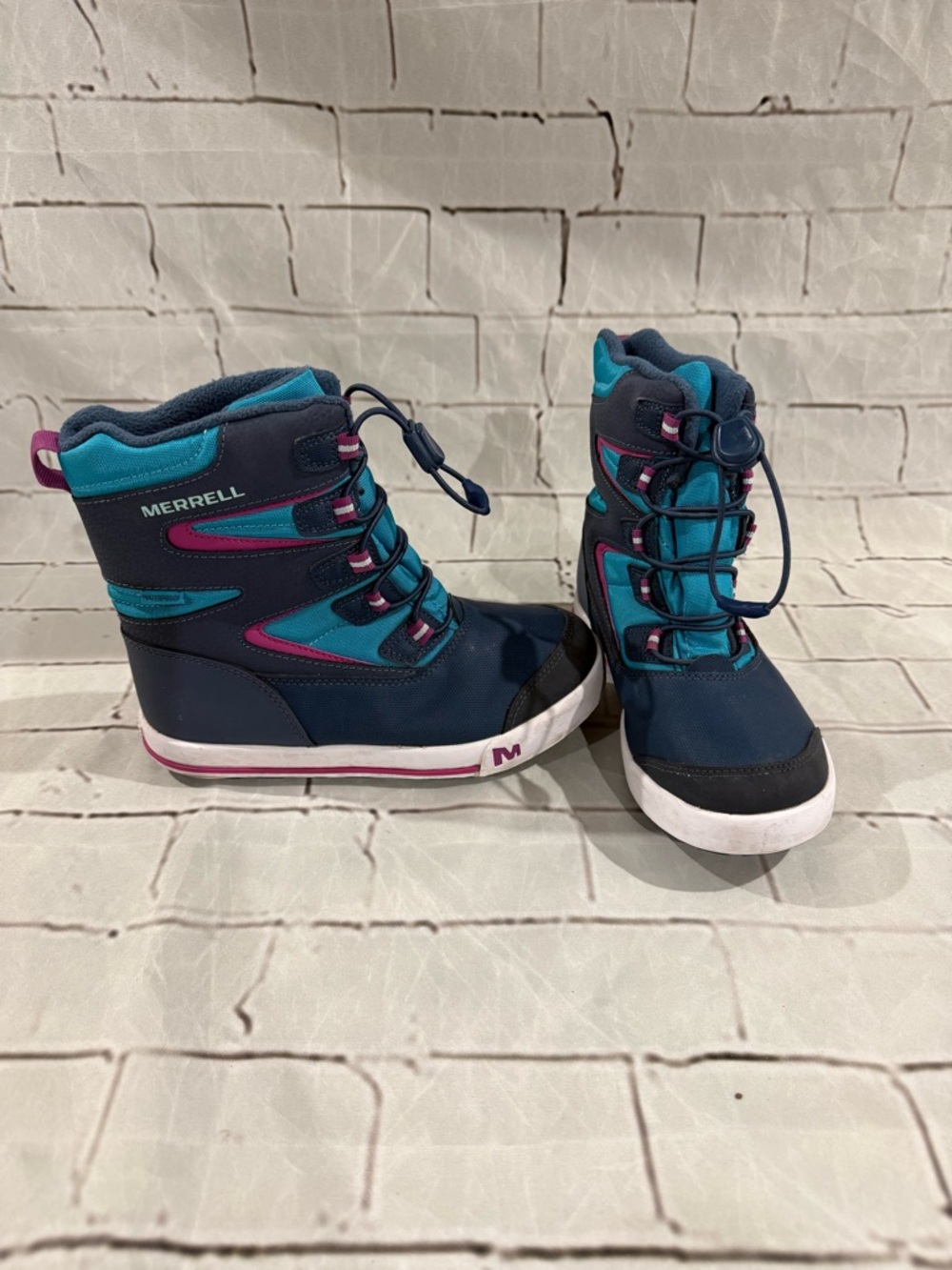 Merrell Kids Navy Teal Magenta Waterproof Winter Boots